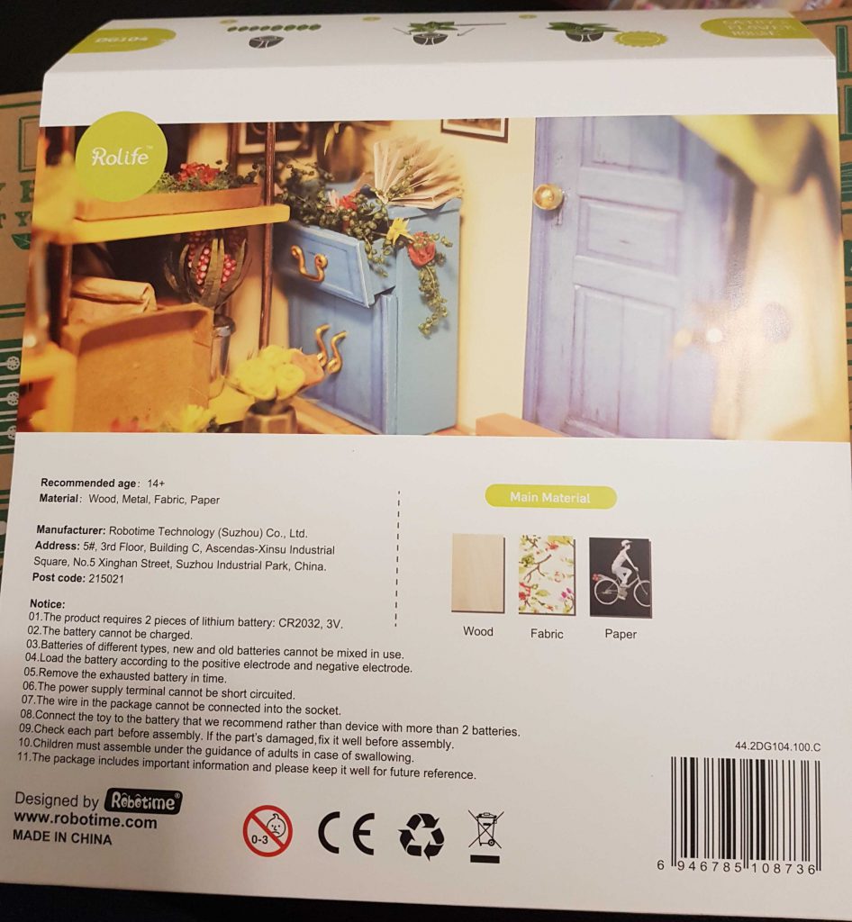 Robotime-Gewächshaus Umverpackung